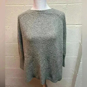 Loft Gray Waffle Sweater. Size Medium
